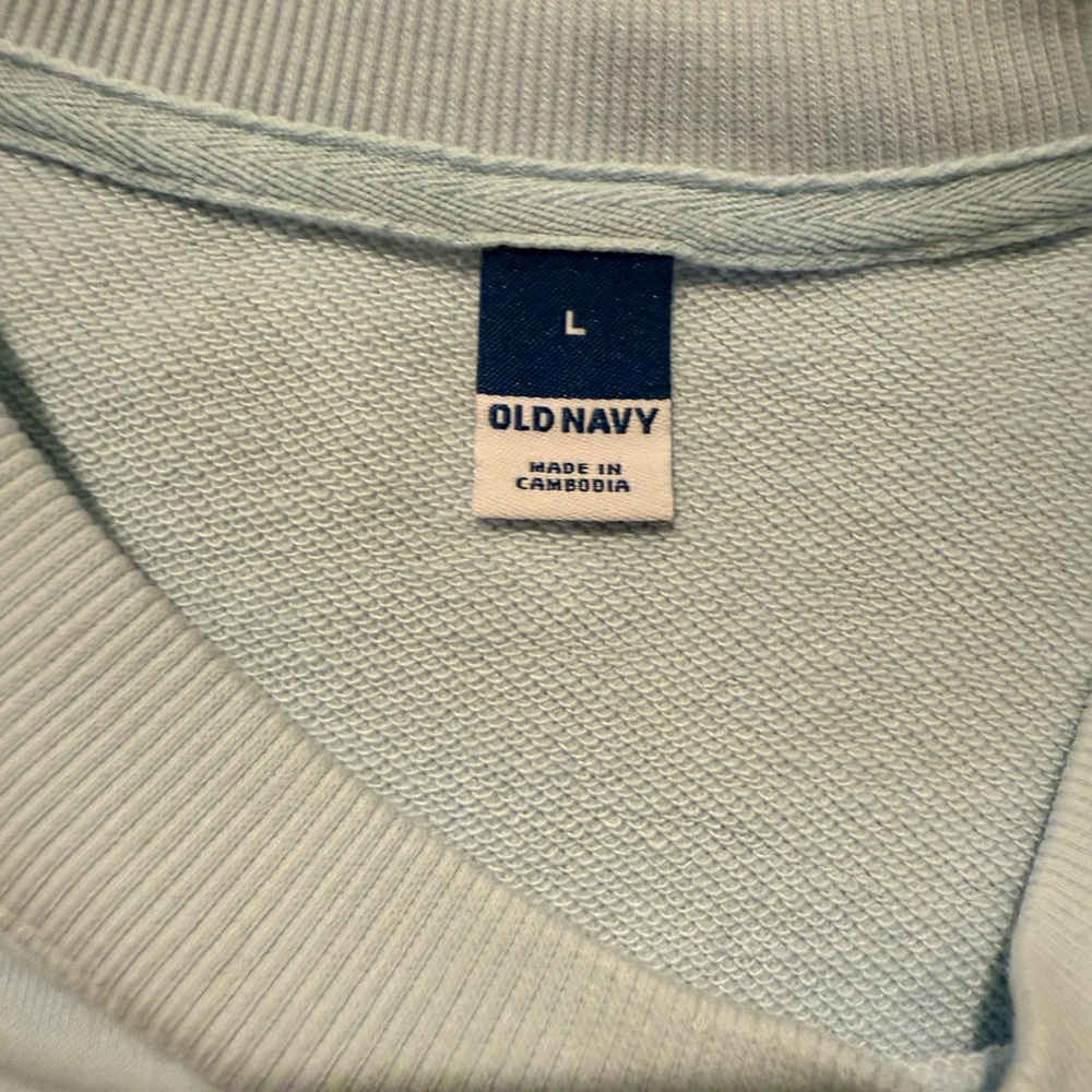 Womens Light Blue Cropped Sweatshirt - Picture 3 of 3